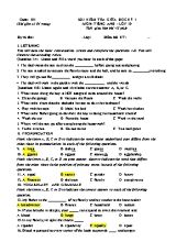 Bài kiểm tra giữa học kỳ 1 môn Tiếng Anh Lớp 10 (Có đáp án)